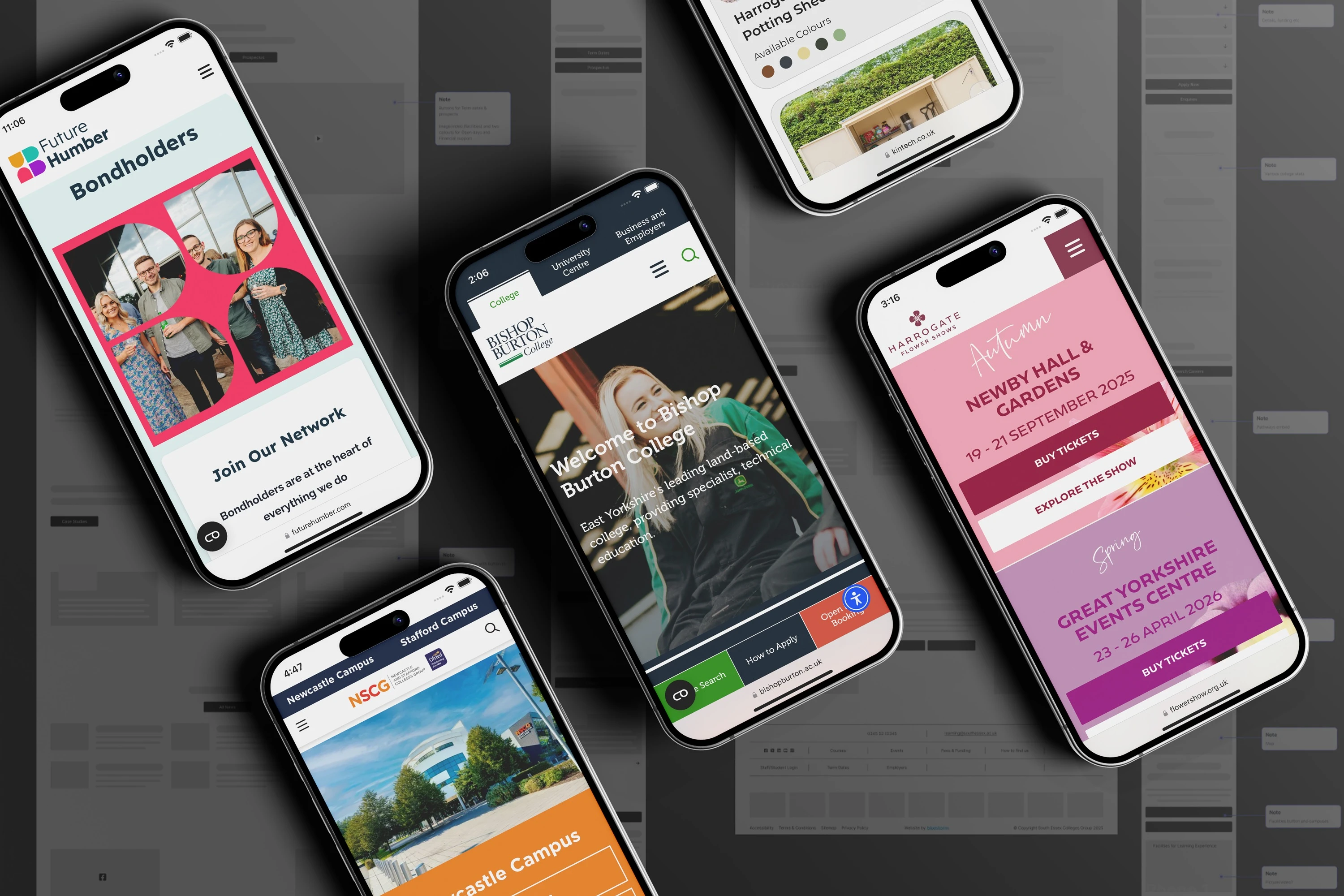 Websites on phones mockup