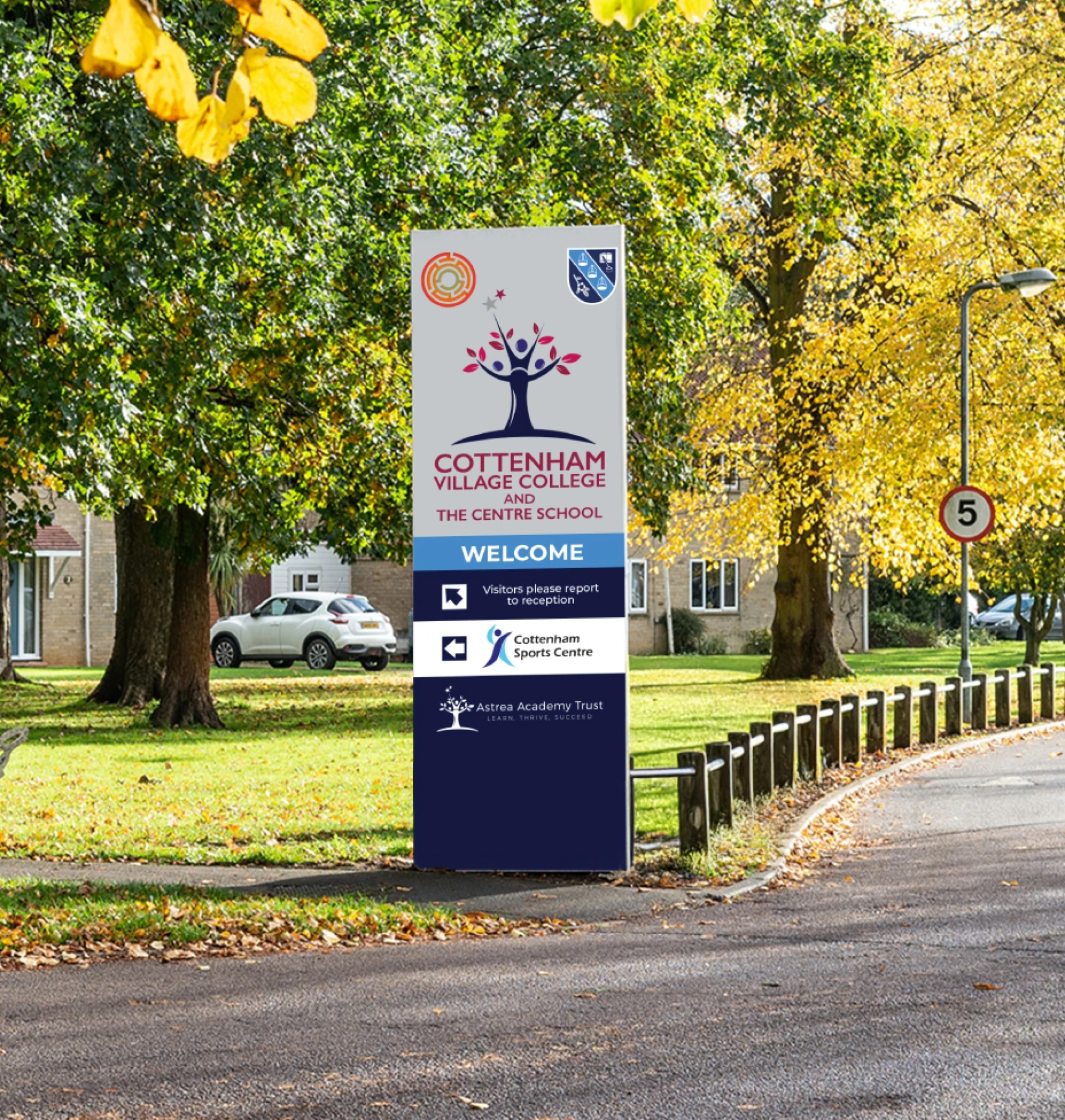 Astra School Sign