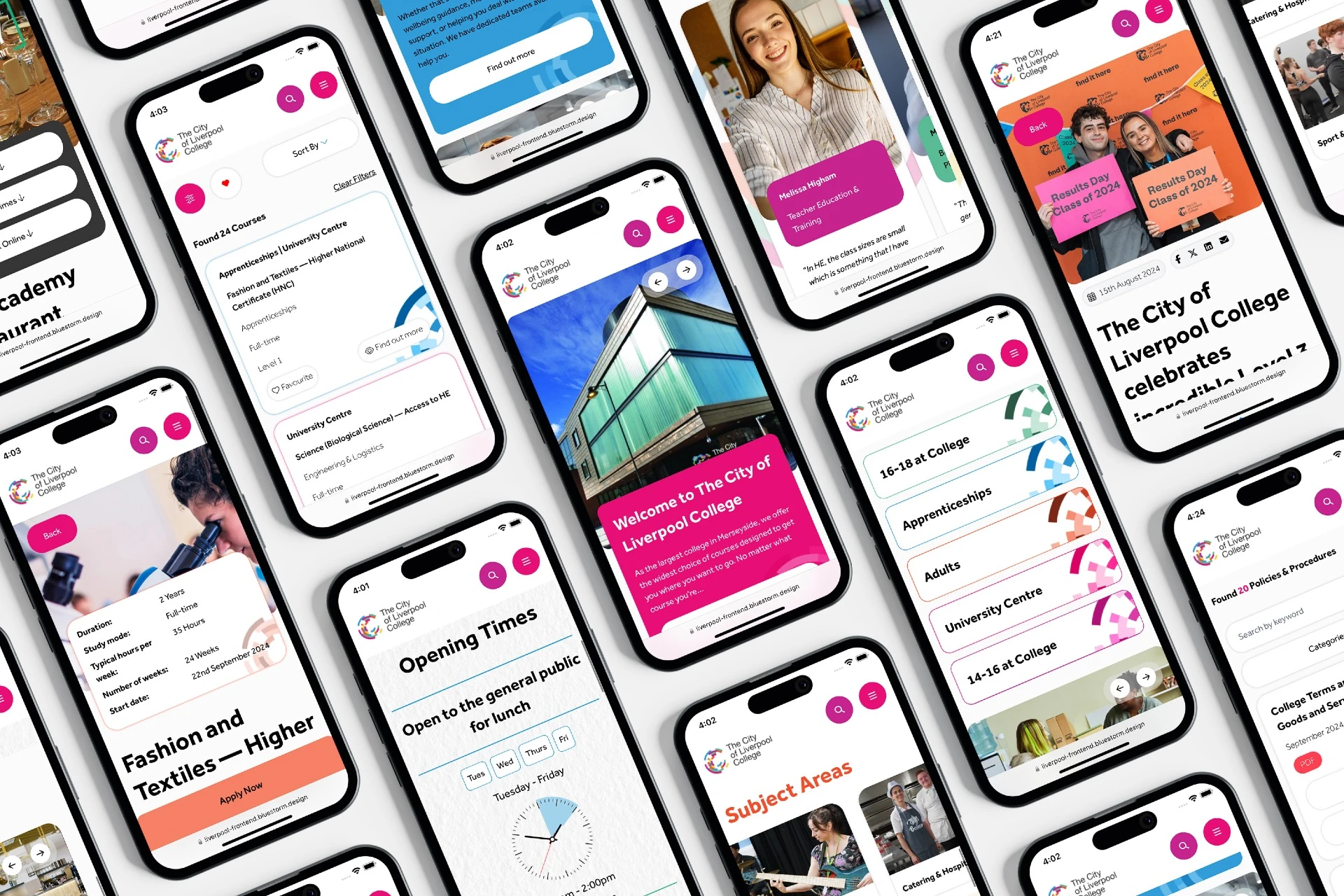 grid of phones