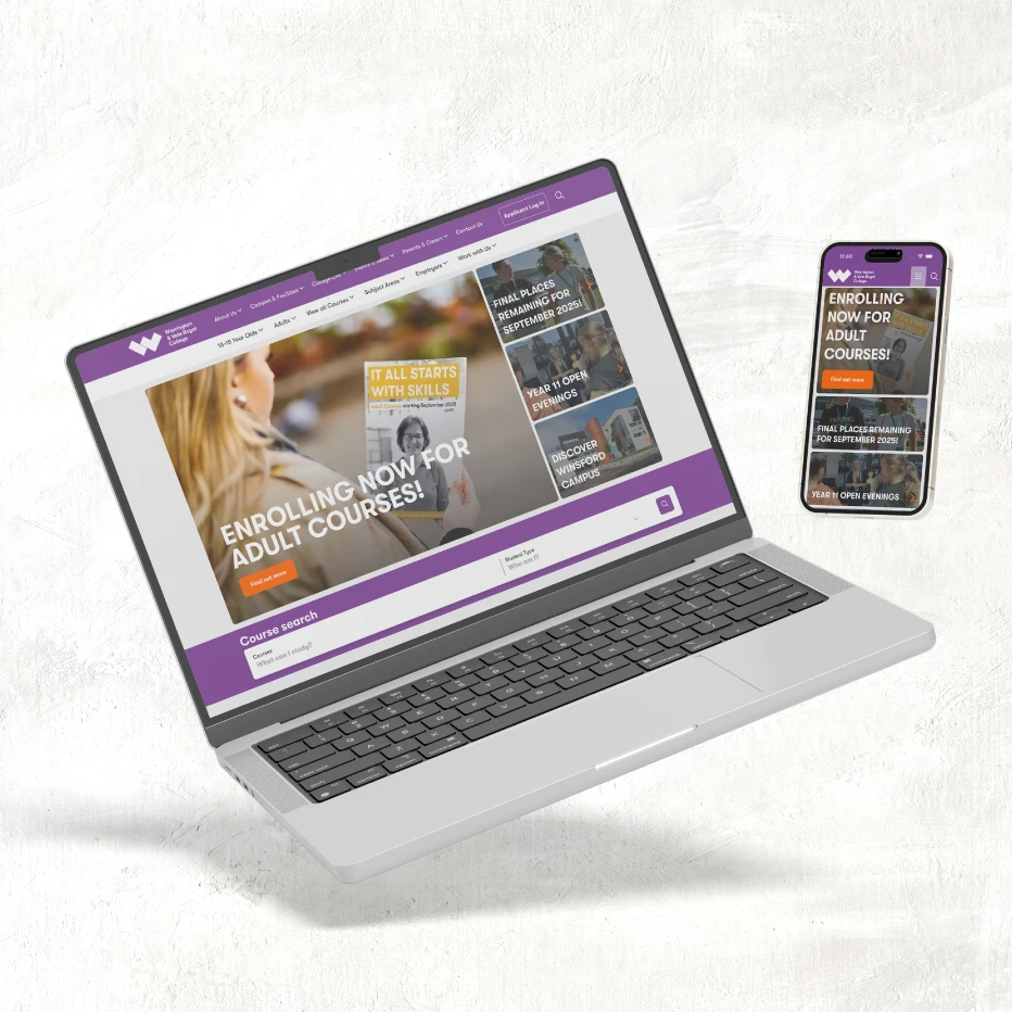 WVR website on phone and laptop